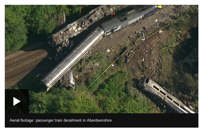 Three dead after passenger train derails near Stonehaven