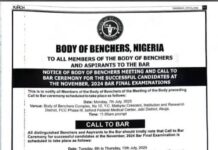 Body of Benchers Announces Call to Bar Ceremony for Successful Candidates