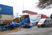 Amazon Truck Crushed by Freight Train in Georgia — Police Shut Down Crossing. Train collides with Amazon truck