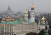 Ukraine Denies Alleged Drone Attack on Putin Residence as Russia Vows Tougher Stance A view of the Kremlin's Spasskaya Tower,
